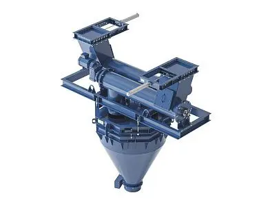 Дозатор дискретного действия с системой клапанов и винтовыми питателями изображение